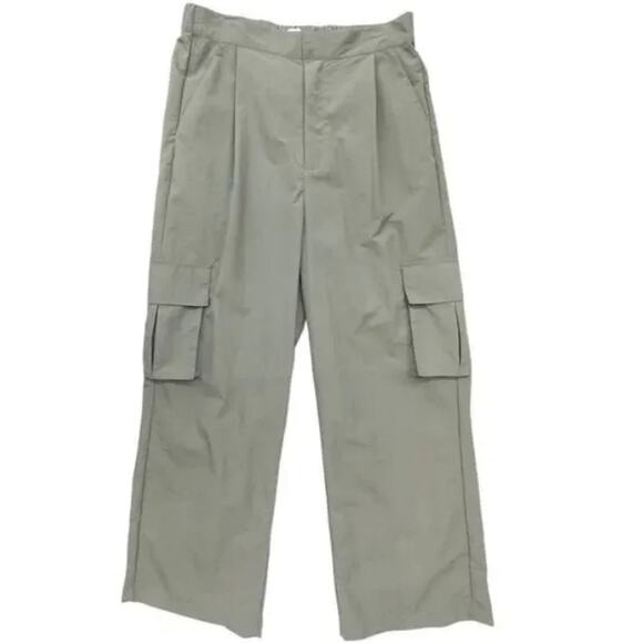 NEW $88 Wilo Anthropologie Parachute Fly Cargo Pants Olive M Drawstring Jogger - Picture 1 of 3